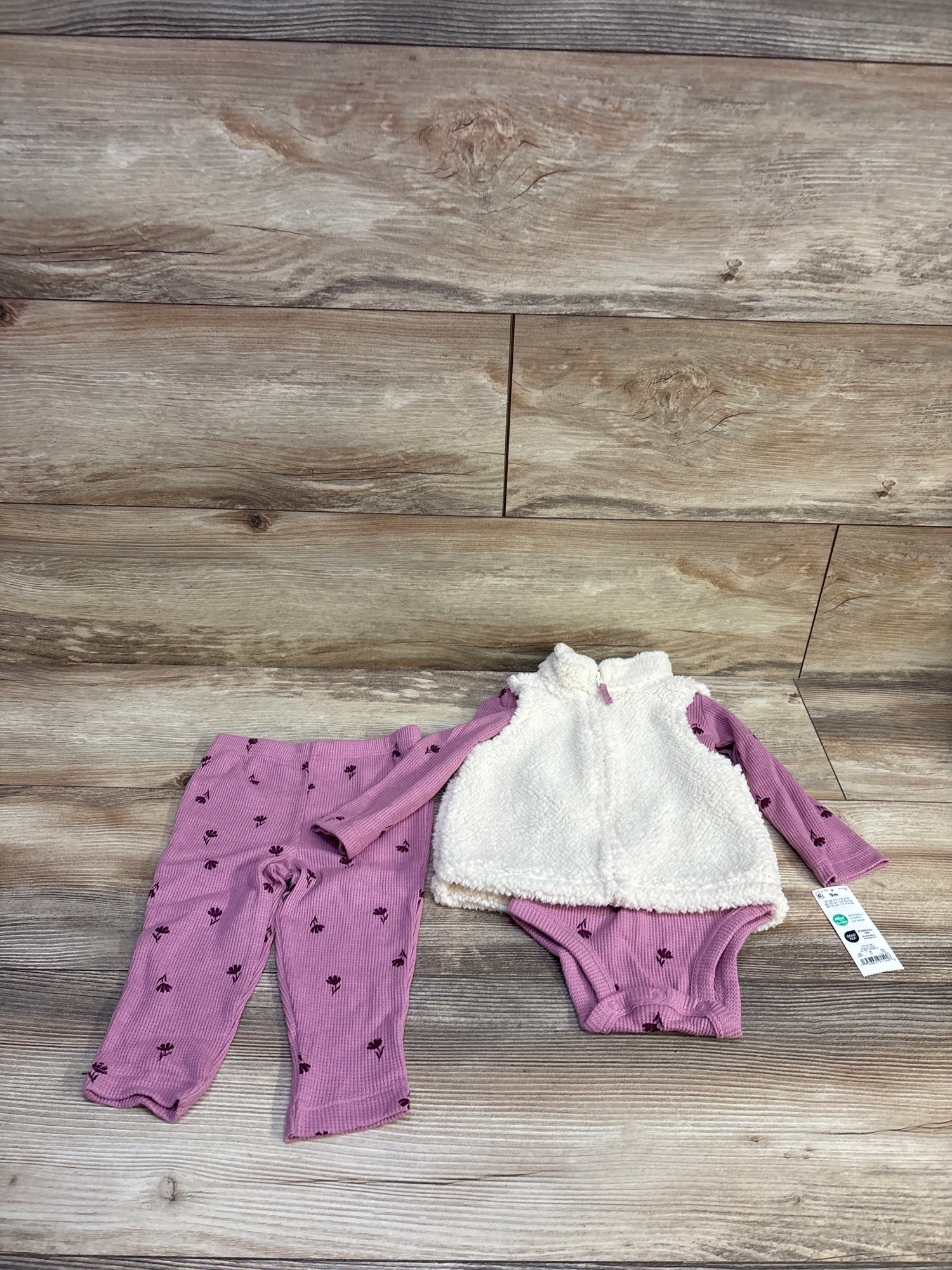 NEW Just One You 3pc Sherpa Vest Set Pink sz 9m