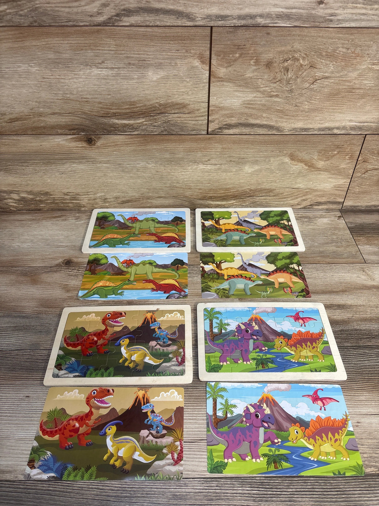Nashrio 4pk Wooden Jigsaw Puzzles - Dinosaurs