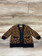 Old Navy Open-Front Leopard Cardigan Sweater Brown sz 3T