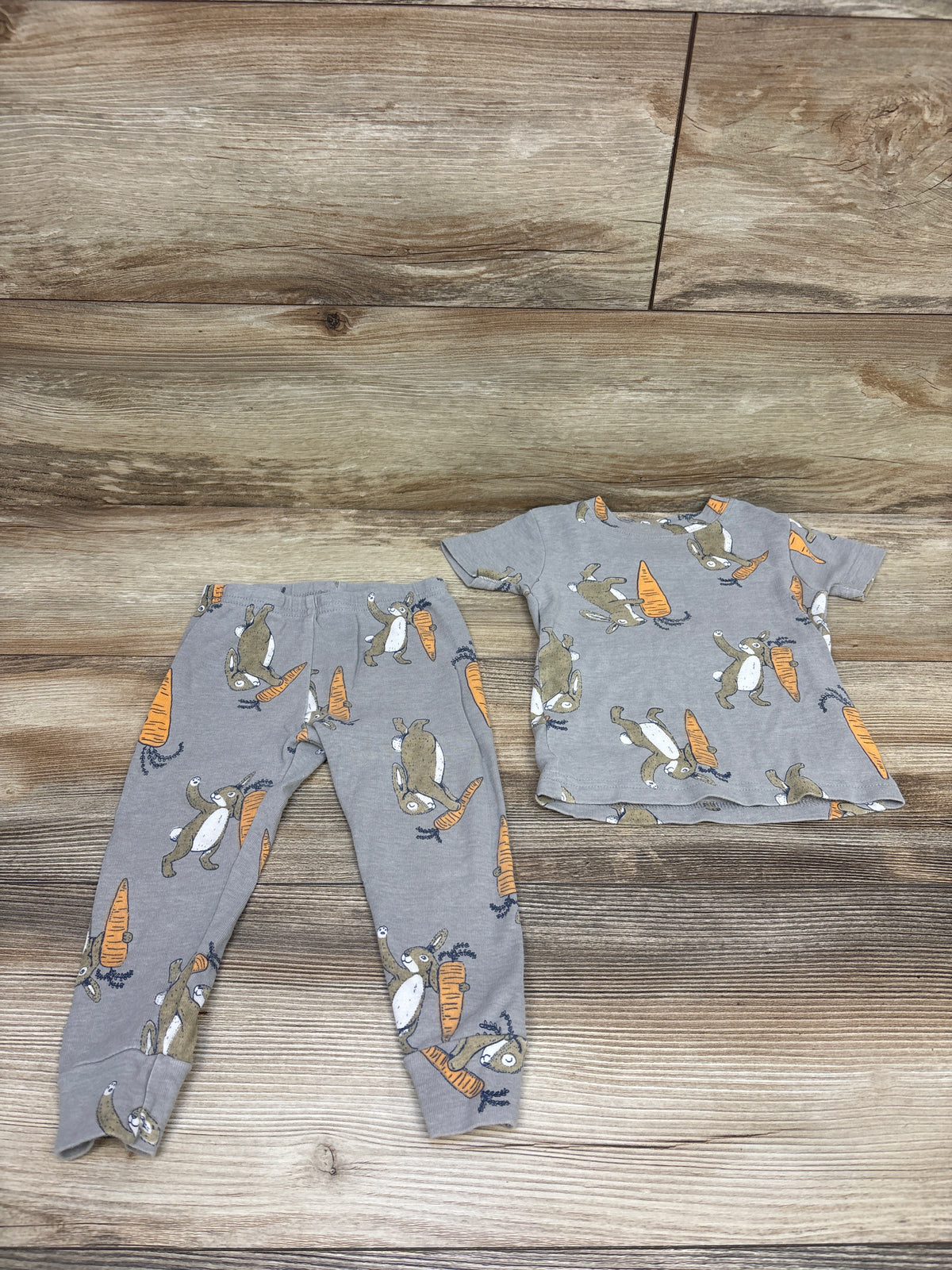 Carter's 2pc Rabbit Pajama Set Grey sz 18m