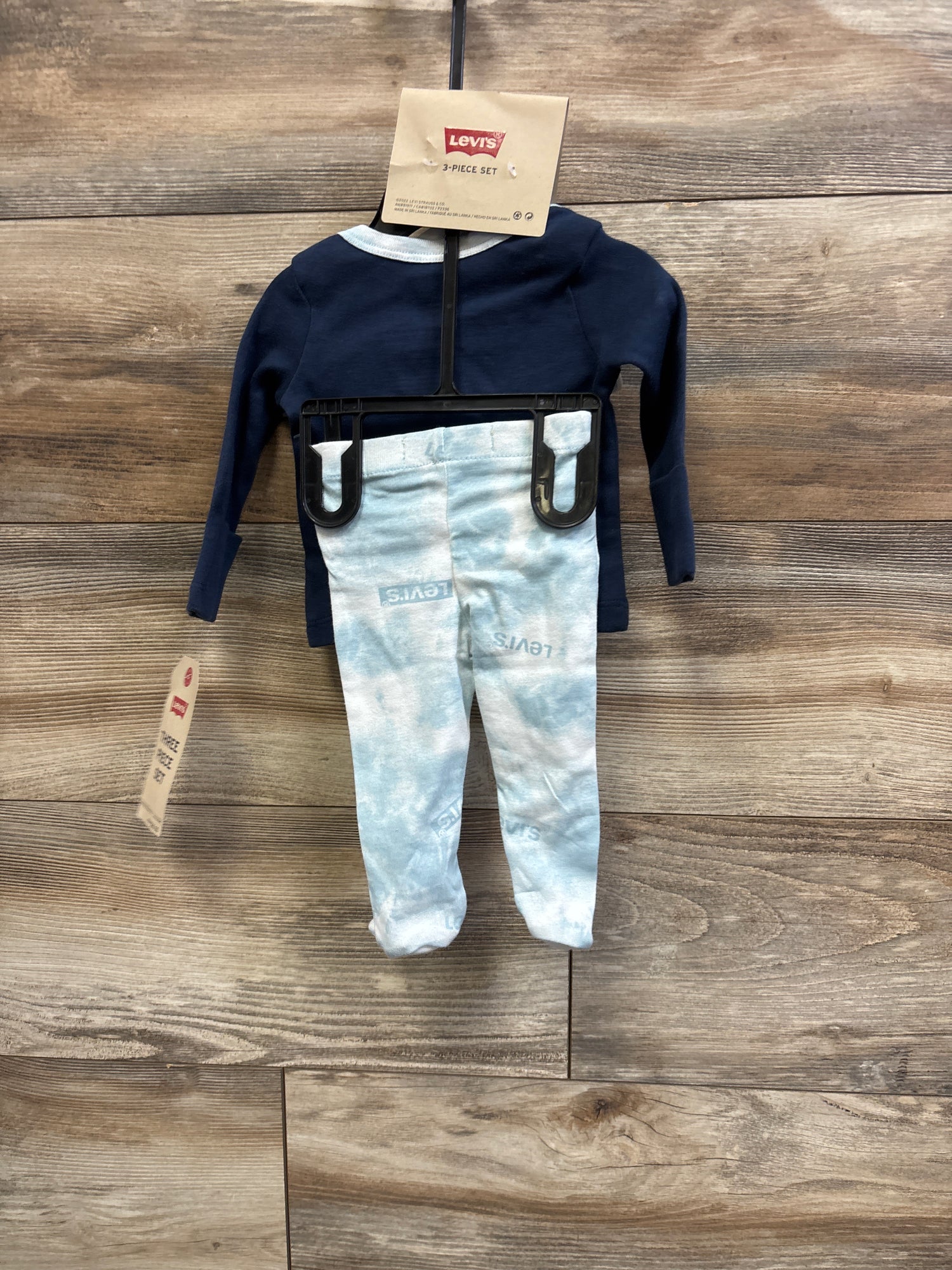 NEW Levi's 3pc Layette Set Blue sz Newborn