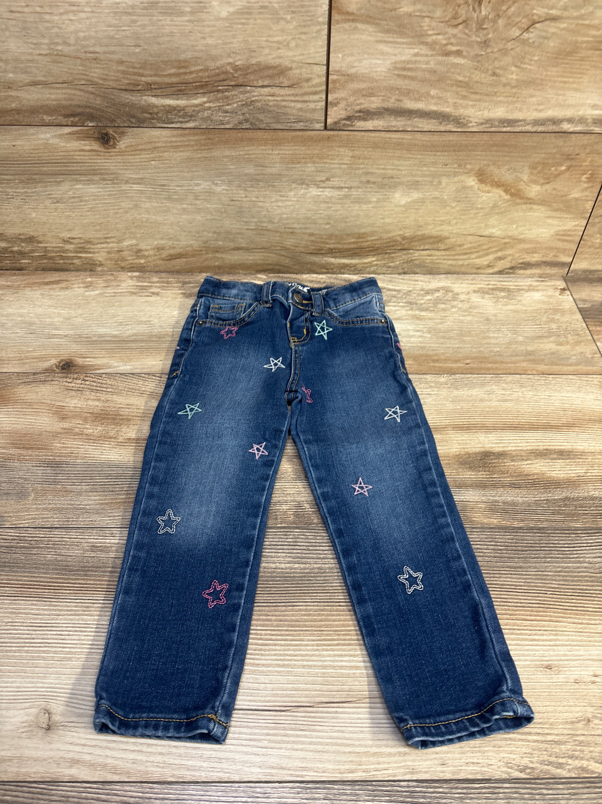 Cat & Jack Embroidered Star Girlfriend Jeans Blue sz 2T