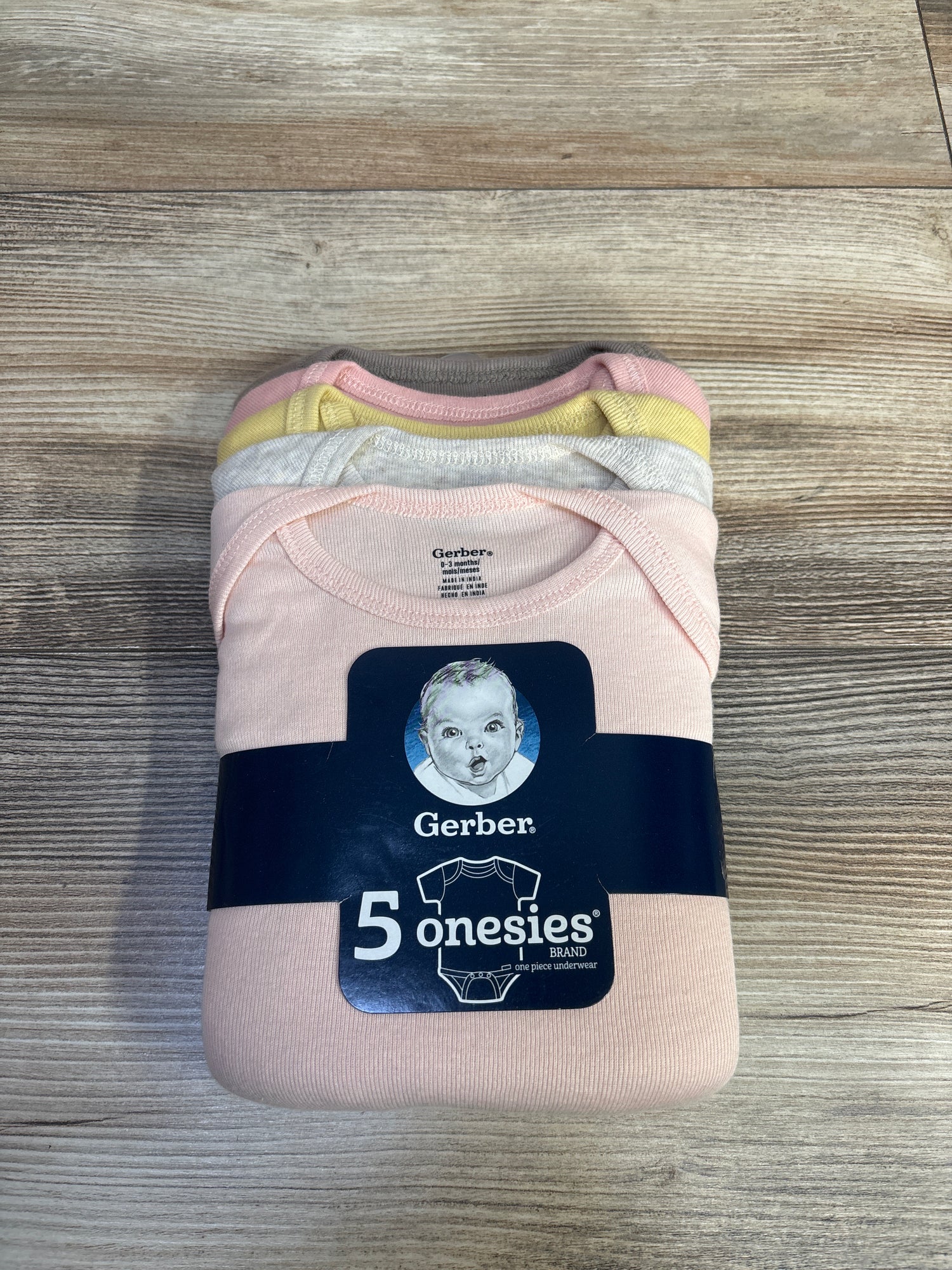 NEW Gerber 5pk Bodysuit Set Pink sz 0-3m