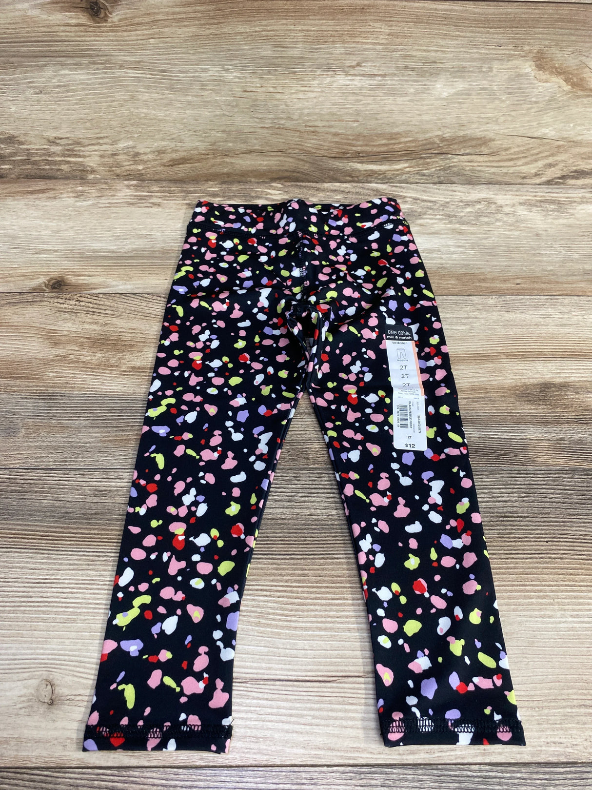 NEW Okie Dokie Black Pebble Print Leggings sz 2T
