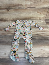 Bums & Roses On A Seafood Diet Bamboo Footie Beige sz 9-12m