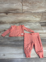 7 For All Mankind Textured Long Sleeve Top & Pants 2pc Set Coral sz 0-3m