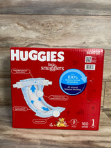 NEW Huggies Little Snugglers Diapers Size 1 160ct
