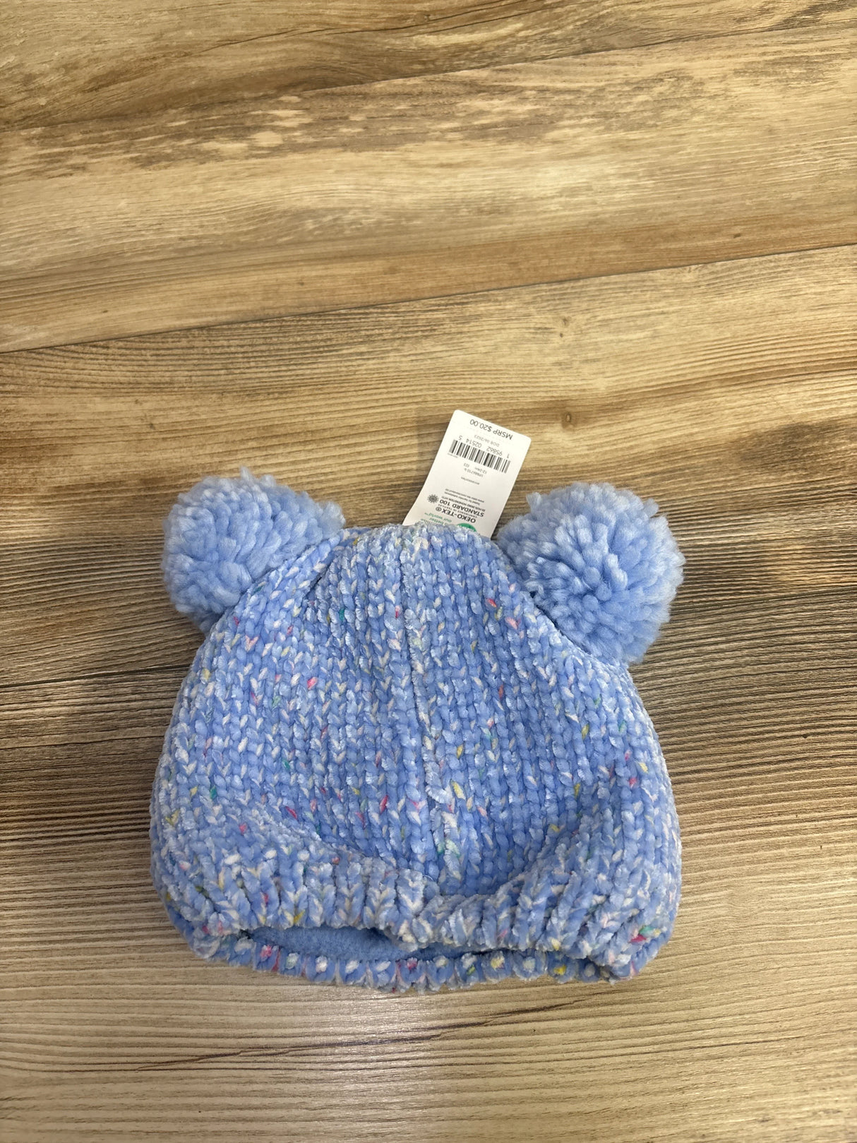 NEW Carter's Pom Pom Chenille Cap Blue sz 12-24m