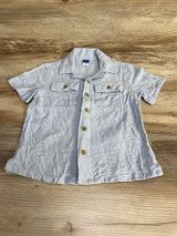 Old Navy Linen Blend Camp Shirt Blue sz 4T