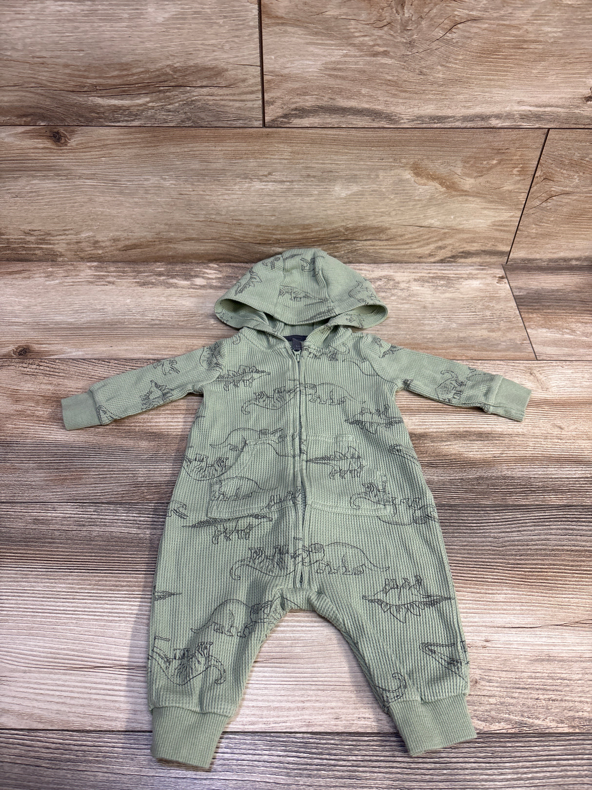 Carter's Waffle Knit Hooded Coverall Green sz 3m