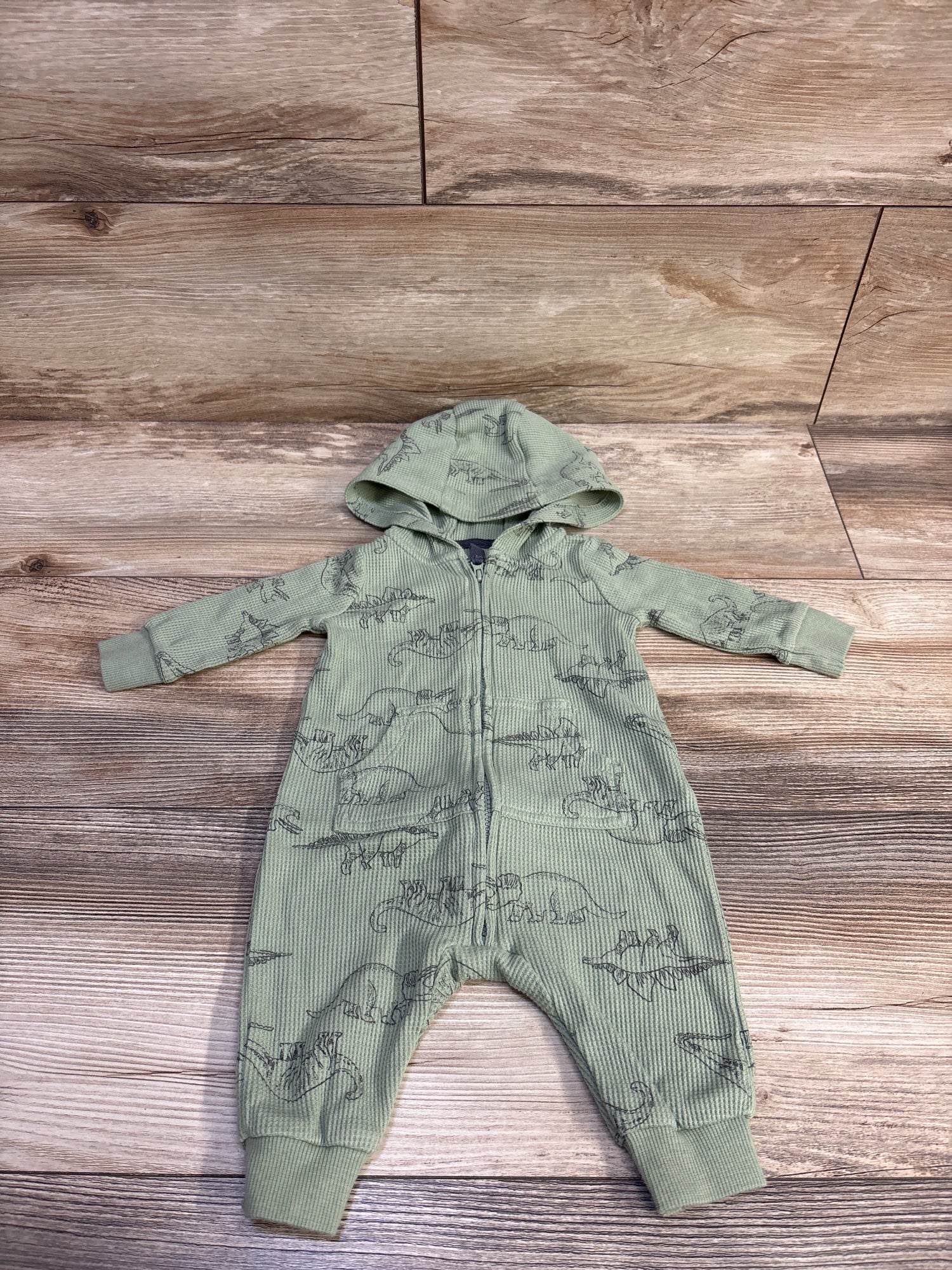 Carter's Waffle Knit Hooded Coverall Green sz 3m