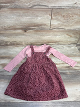 Old Navy 2pc Shirt & Floral Corduroy Overalls Pink sz 3T