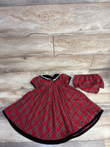 Youngland Plaid Metallic Dress Red sz 24m