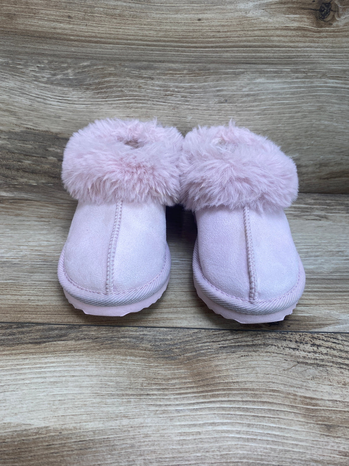 Cat & Jack Toddler Faux Fur Cuff Scuff Slippers Pink Sz 9c