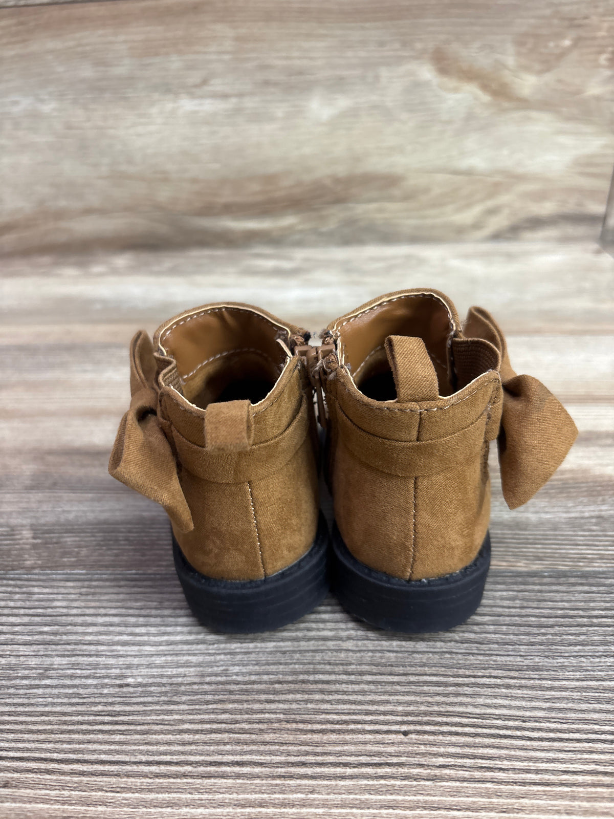 Baby Gap Vegan Suede Bow Ankle Boots Brown sz 4c