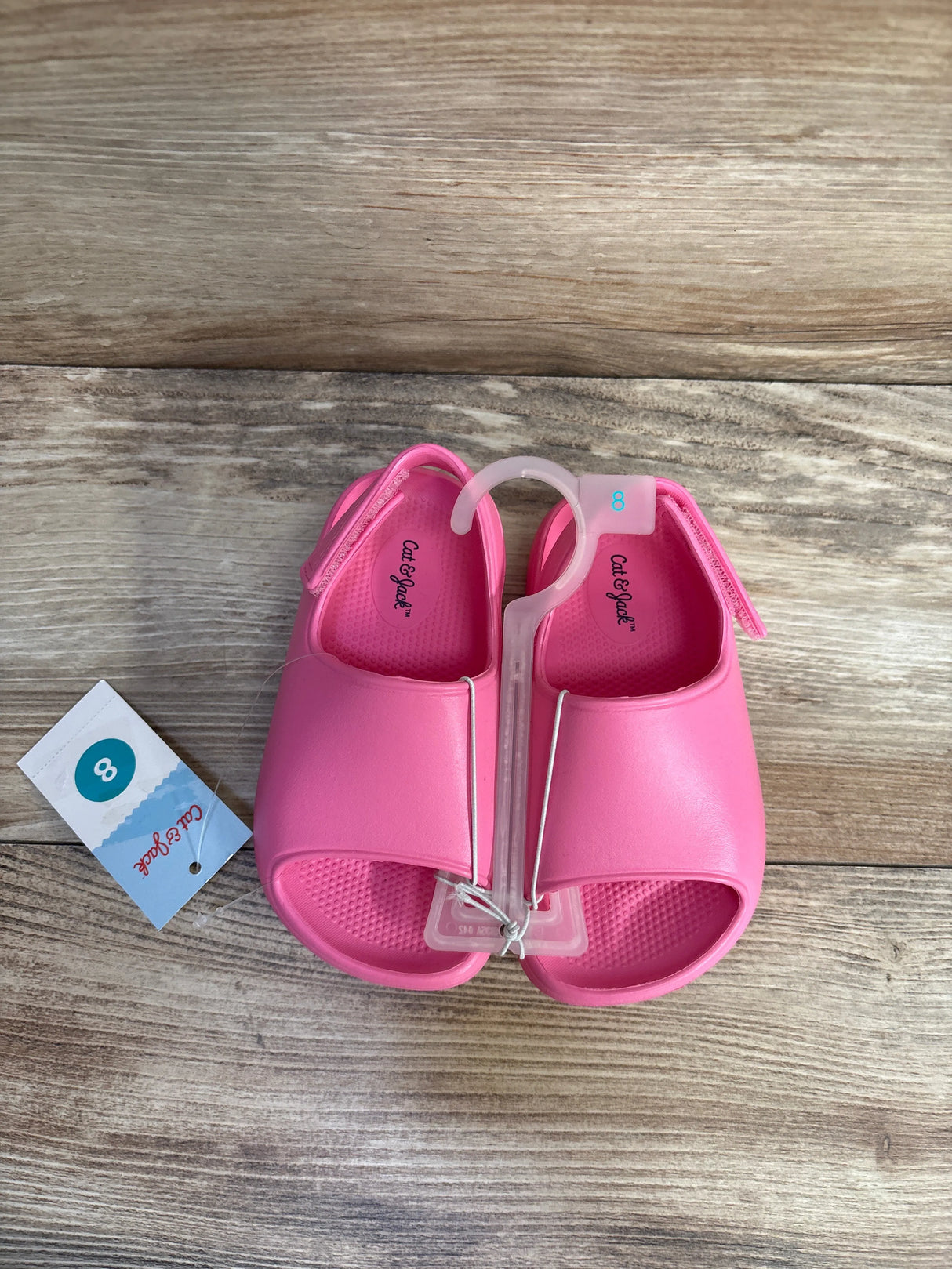 NEW Cat & Jack Beck Footbed Sandals Pink sz 8c - Me n Mommy To Be