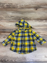 Carter's Hooded Button-Up Flannel Shirt Yellow sz 9m
