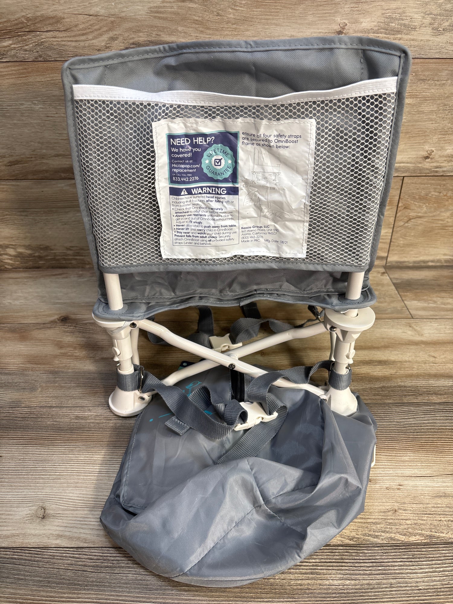 Hiccapop OmniBoost Folding Booster Chair in Gray