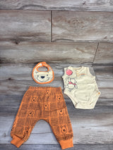 Disney Baby Winnie The Pooh 3pc Bodysuit, Pants, & Bib Set Yellow sz 6-9m