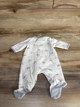 Little Me Animal Sleeper White sz Preemie