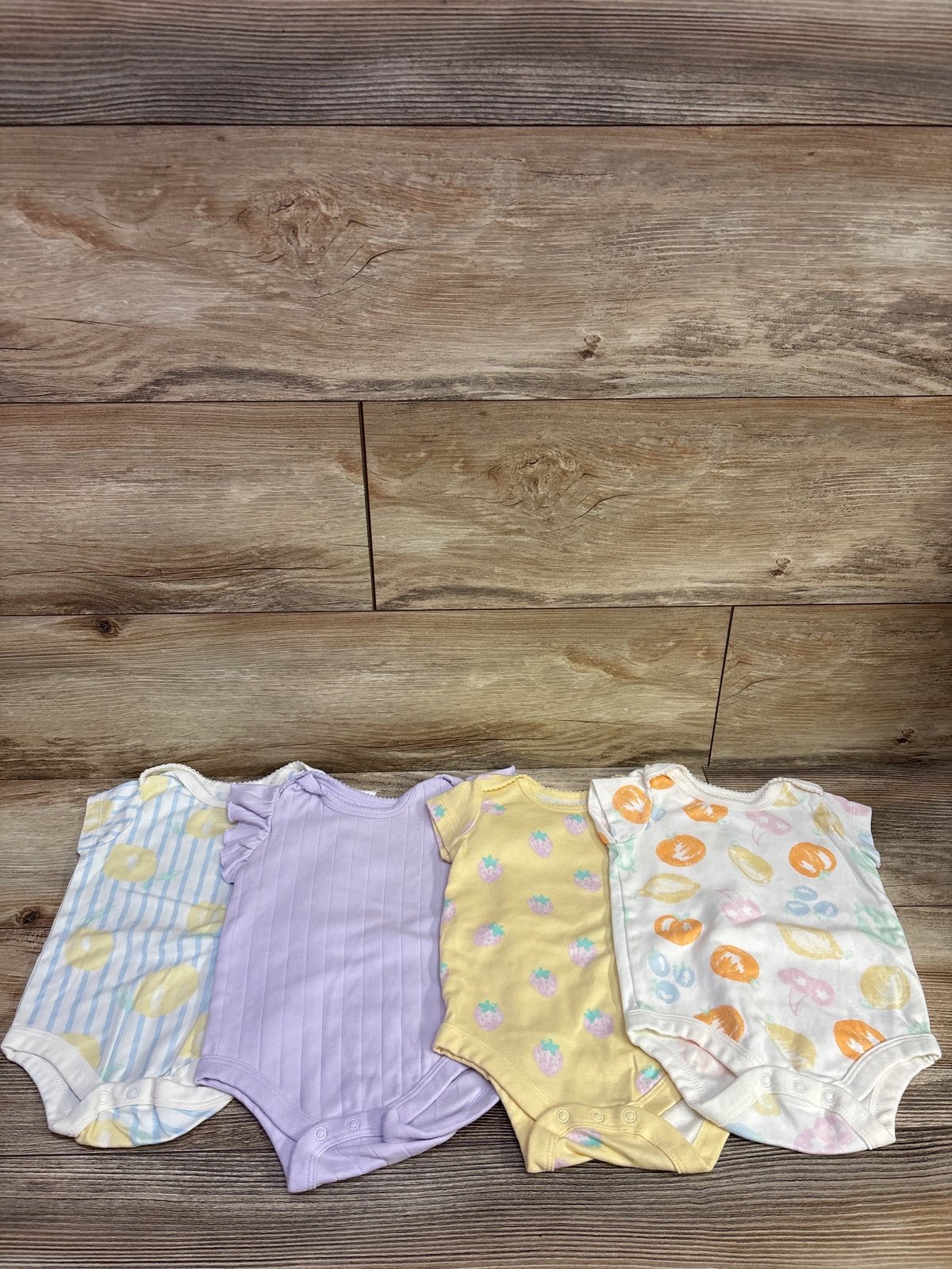 Member's Mark 4pk Organic Bodysuits White sz 6m