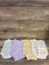 Member's Mark 4pk Organic Bodysuits White sz 6m