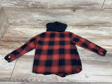 Cat & Jack Plaid Hooded Flannel Shirt Red sz 4T