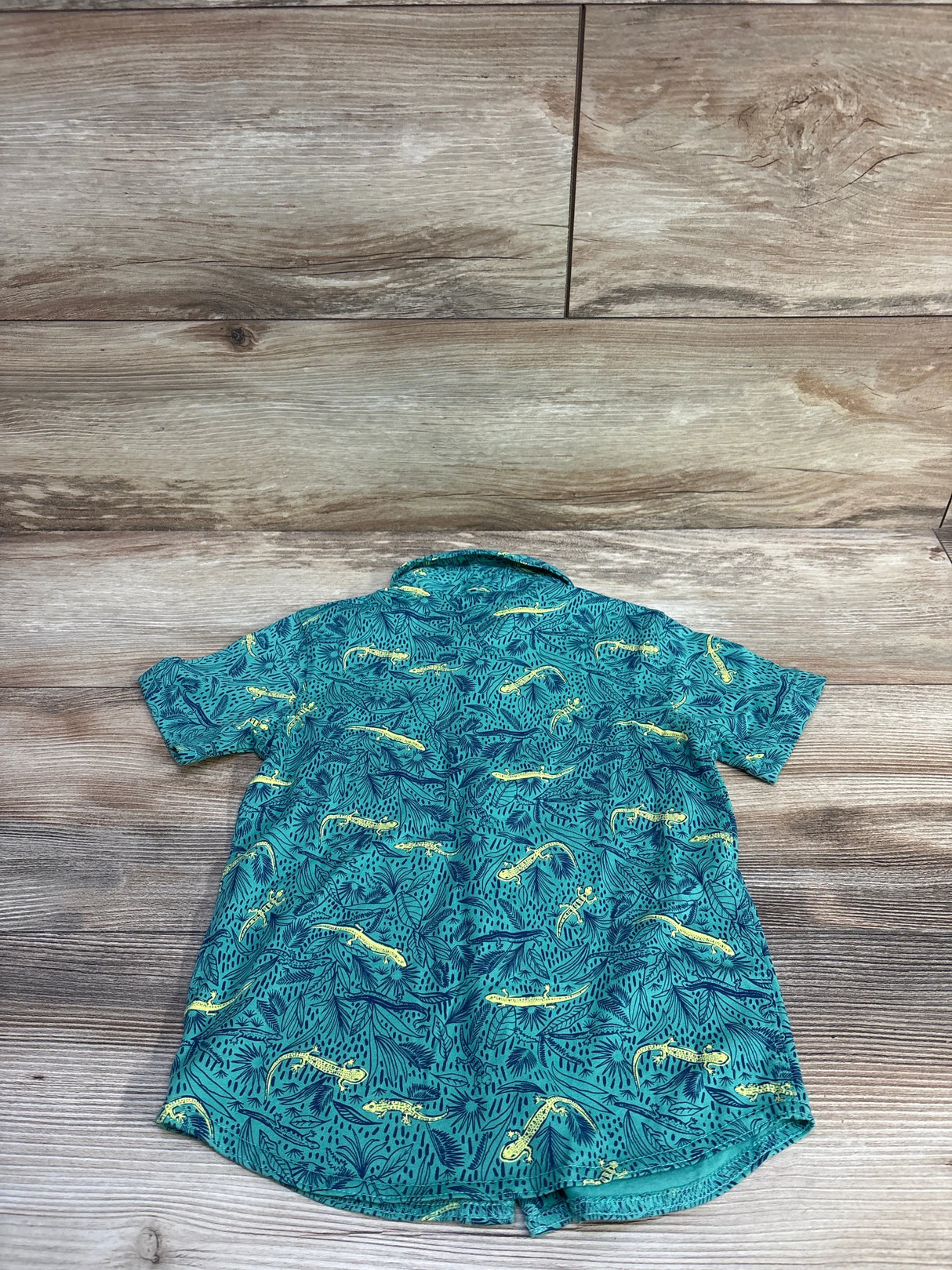 Child of Mine Lizard Button-Up Shirt Teal sz 3T