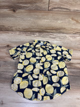Old Navy Lemon Print Button Up Shirt Navy 18-24m
