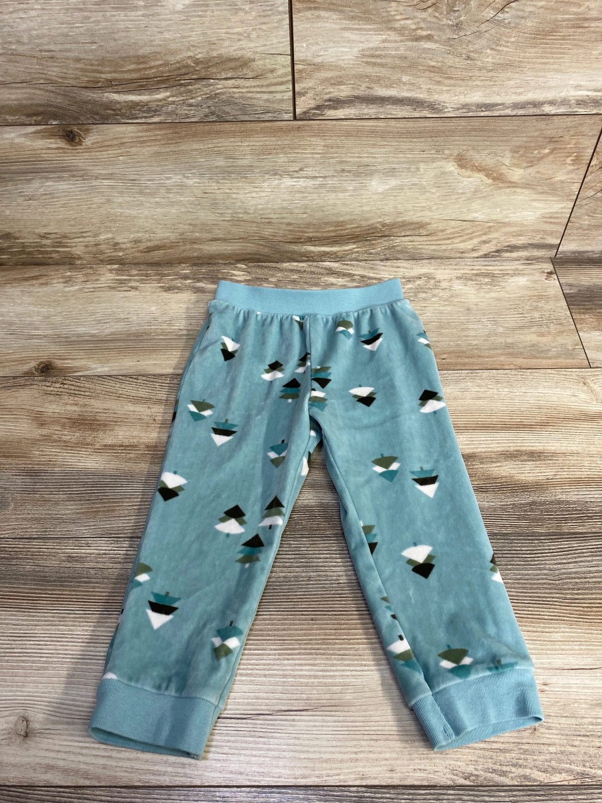Cat & Jack Tree Print Velour Pull On Pants Teal sz 24m