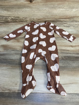 Laughing Llama Heart Print Sleeper Brown sz 6m