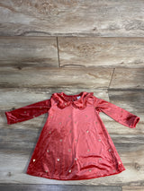 H&M Velvet Gold Heart Dress Red sz 2T