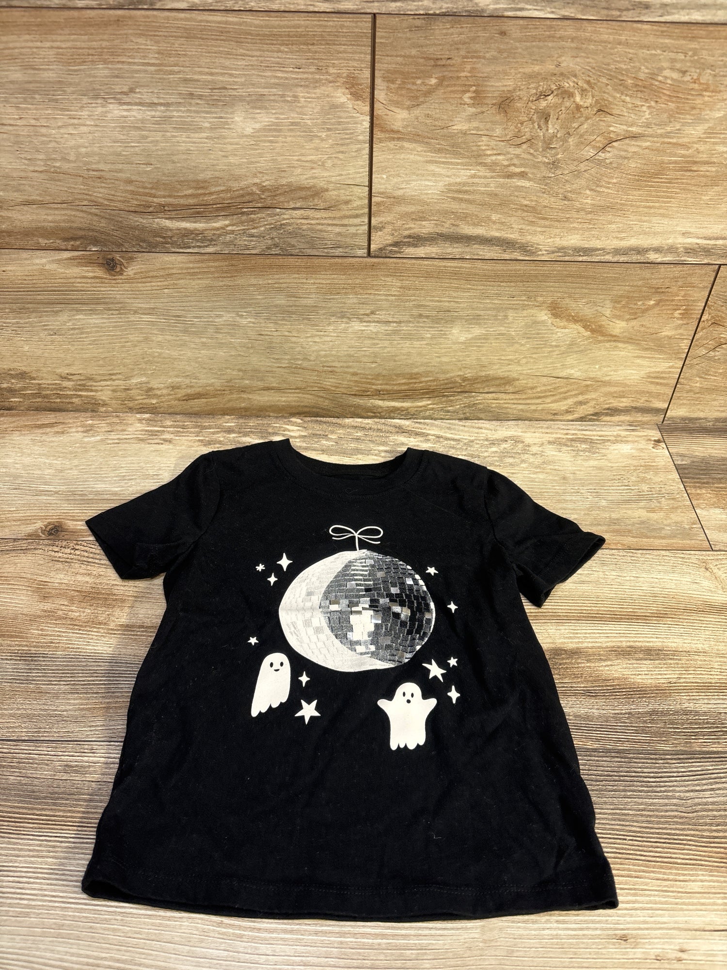 Cat & Jack Ghost Disco Shirt Black sz 5T