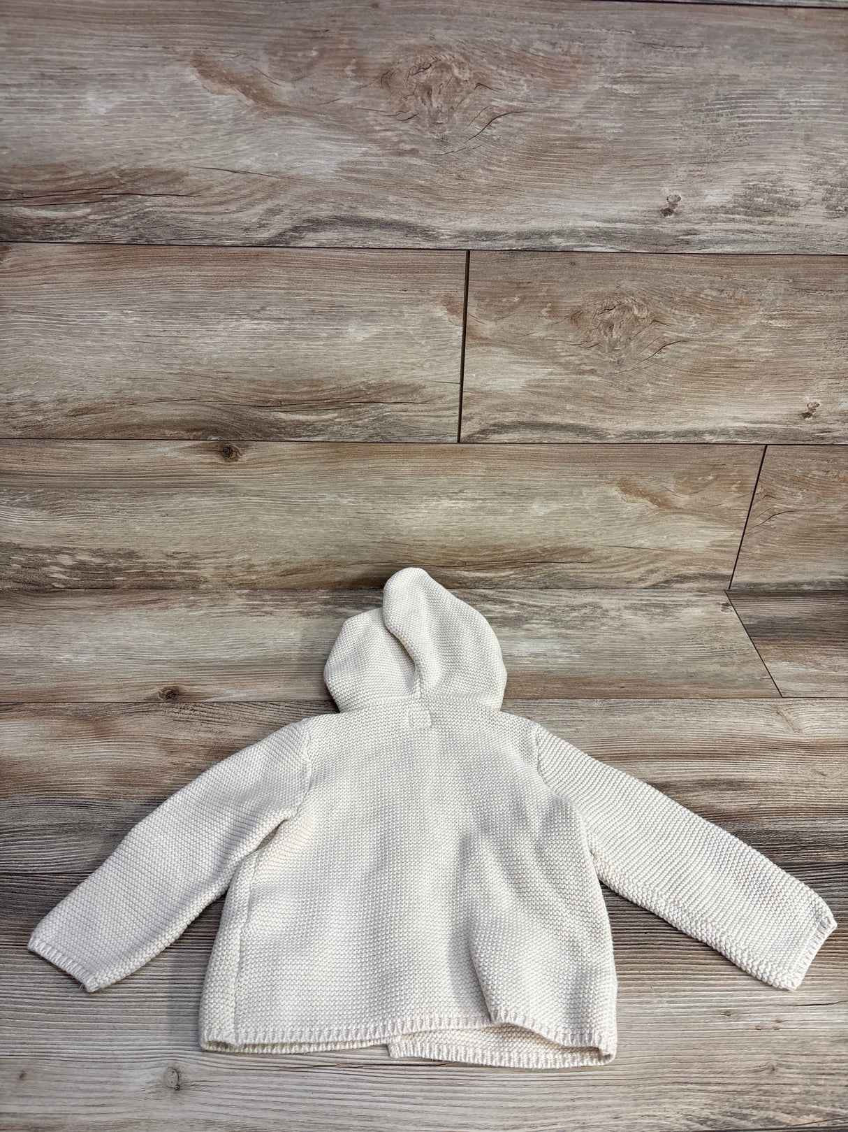 Baby Gap Bear Garter Hooded Cardigan Cream  sz 12-18m