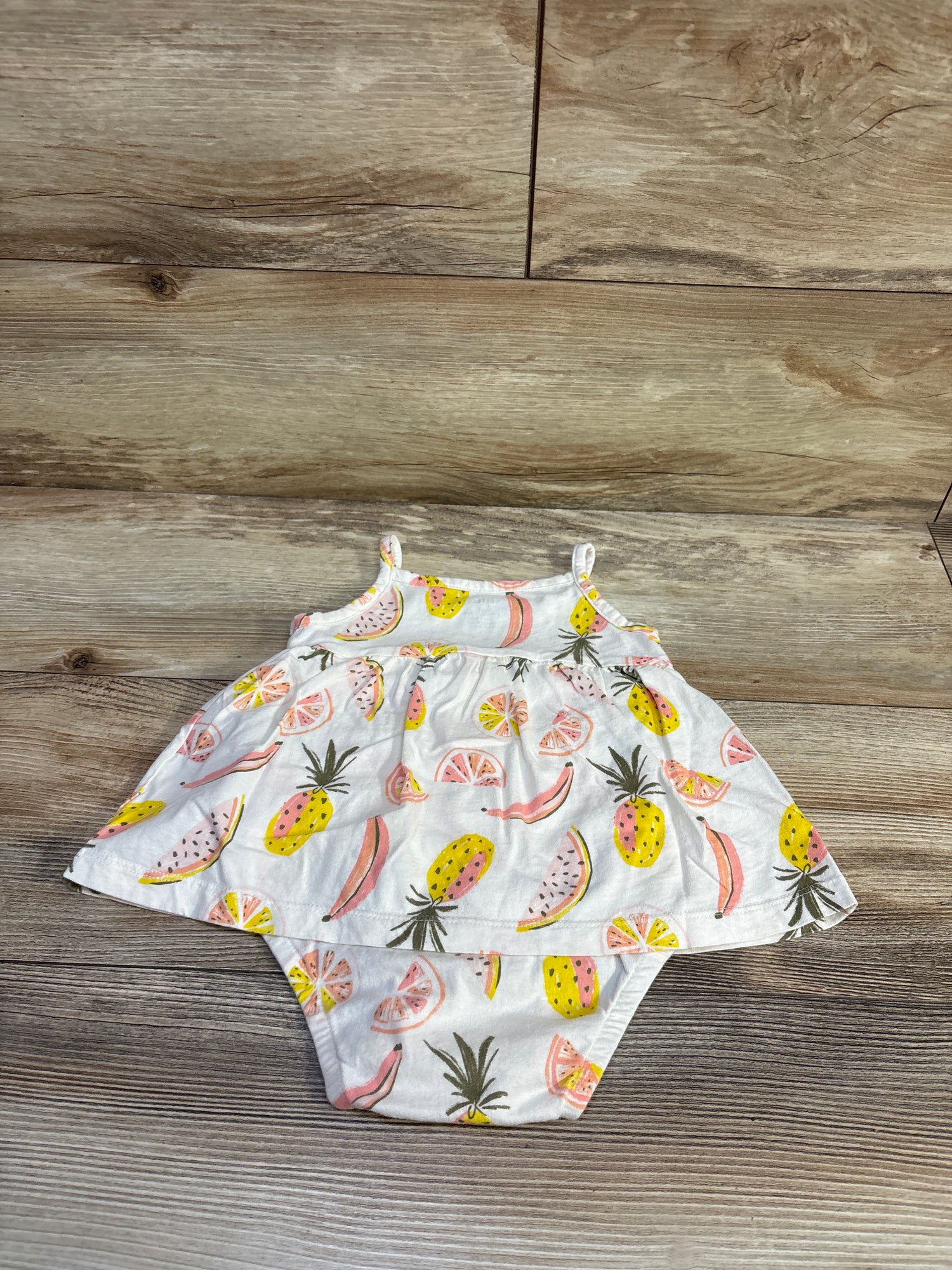 Carter's Fruit Print Bodysuit Dress White sz 12m