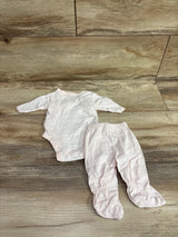 Mighty Goods 2pc Side Snap Bodysuit & Footed Pants Set Pink sz Preemie