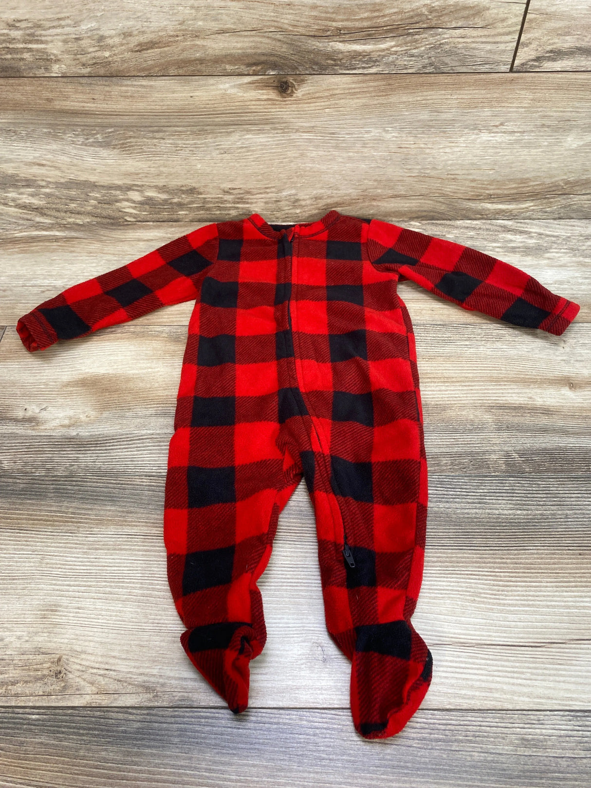 Old Navy Buffalo Check Blanket Sleeper Red sz 6-9m