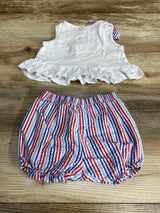 Goodlad 2pc My 1st 4th of July Top & Shorts Set White sz 12m