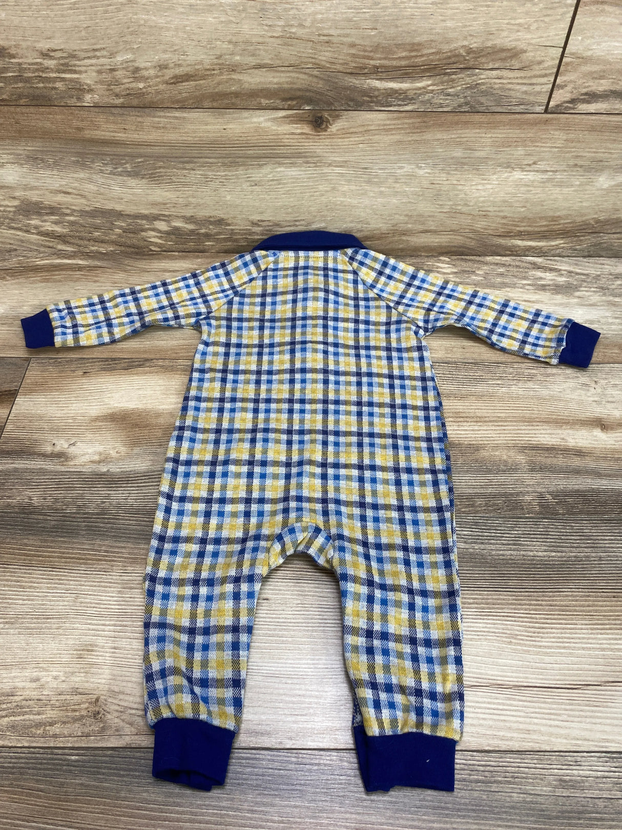 Crown & Ivy Plaid Polo Coverall Yellow sz 12m