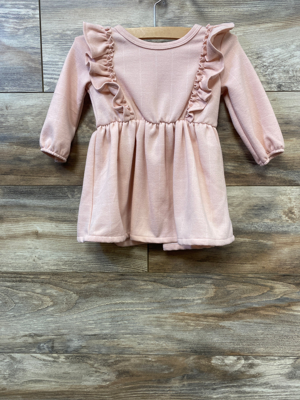 RZ by Rachel Zoe Long Sleeve Ruffle Dress Pink sz 12m