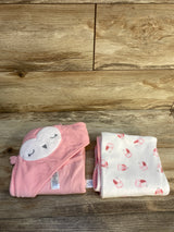 Carter's Just One You Baby 2Pk Owl Hooded Bath Towel - Pink