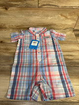 NEW Columbia Plaid Romper Blue/Red sz 18-24m - Me n Mommy To Be
