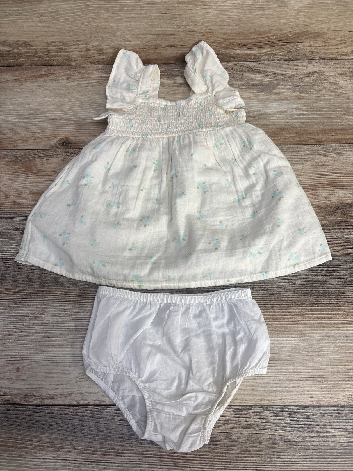 Cat & Jack 2pc Floral Dress & Bloomers White sz 12m
