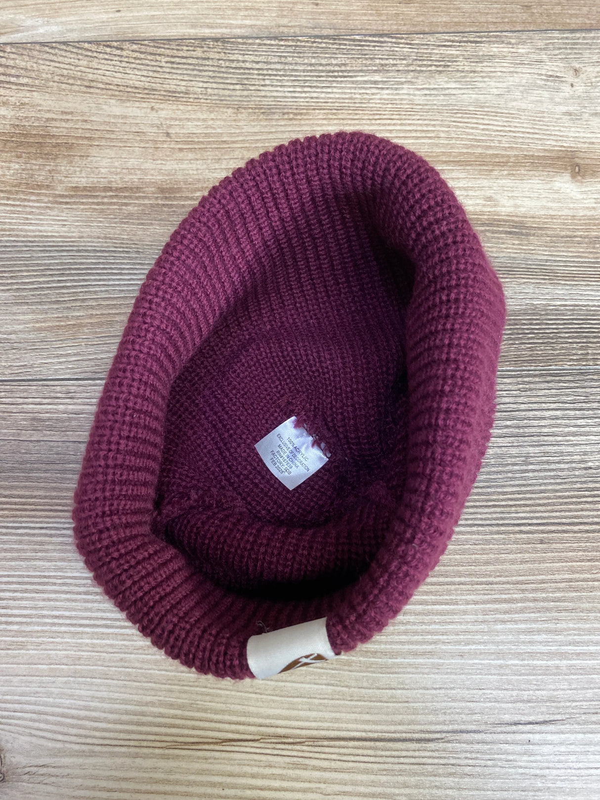 Knit Fold-Over Toddler Beanie Maroon