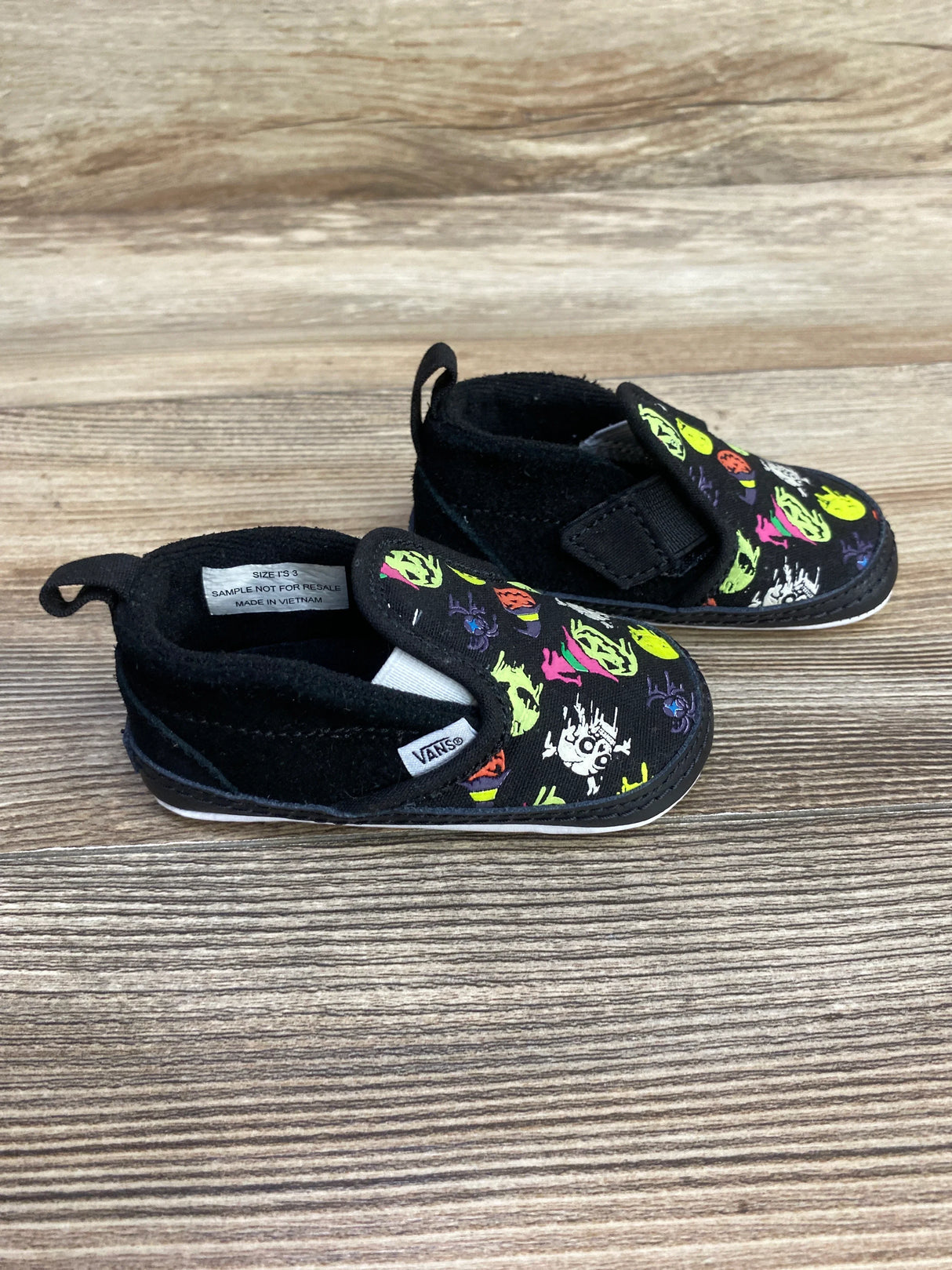 Vans Slip On V Crib Shoes Halloween Print sz 3c
