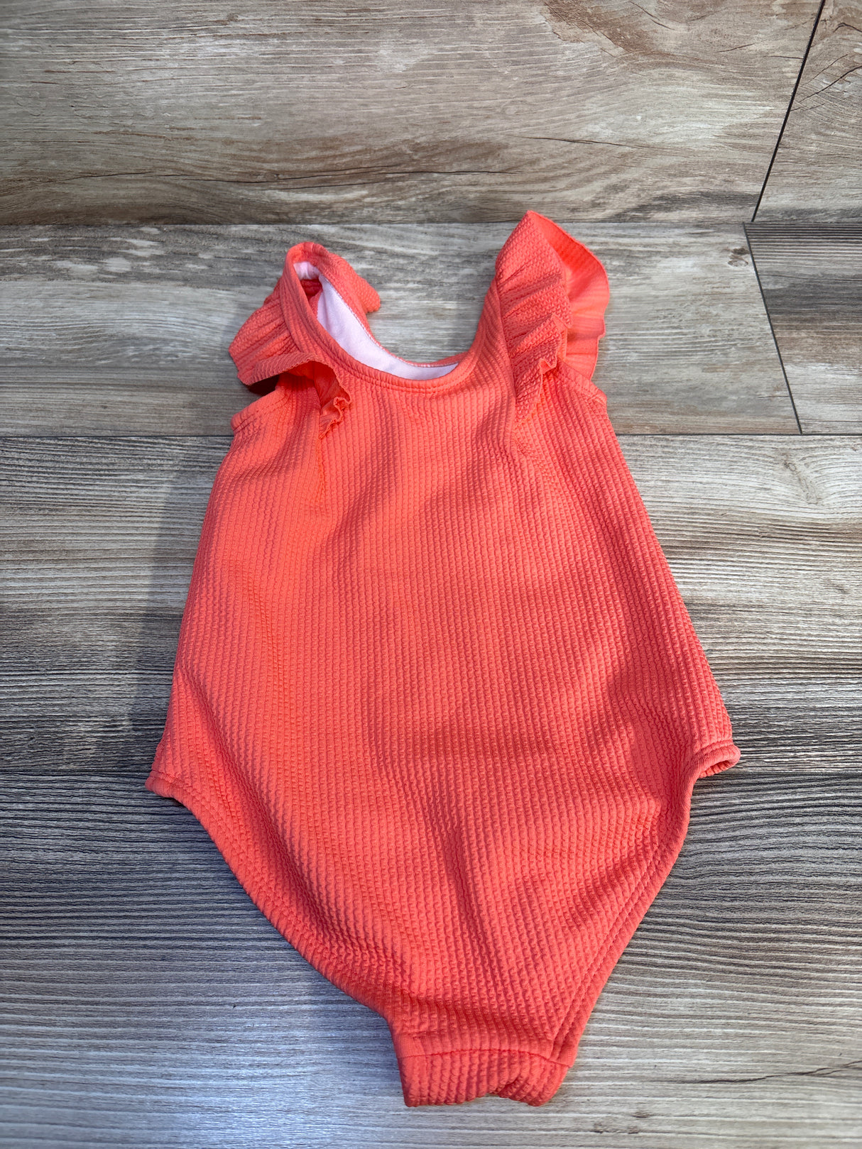 Just One You 1pc Textured Swimsuit Coral sz 3T