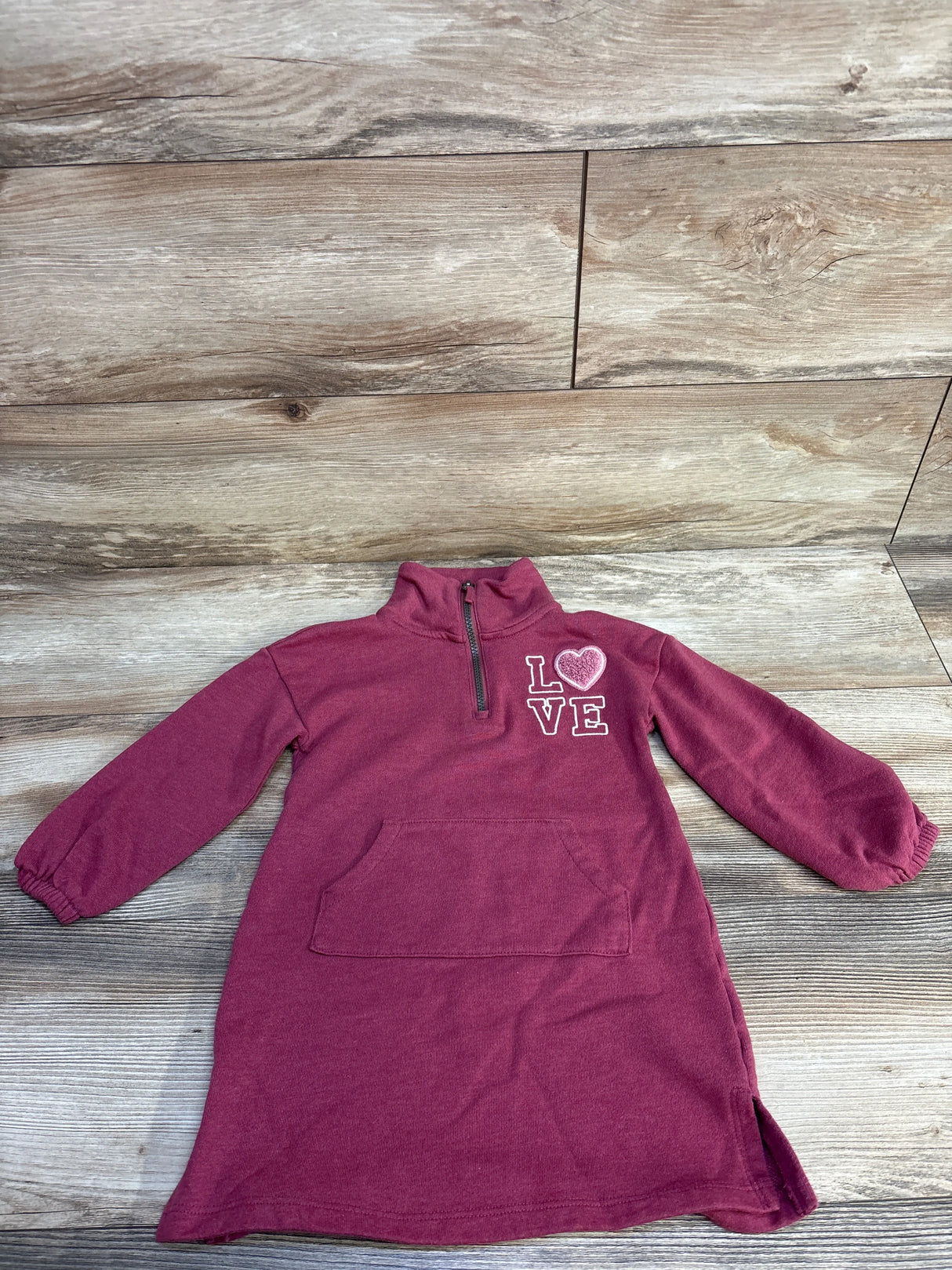 Carter's Love Sweatshirt Dress Maroon sz 4T