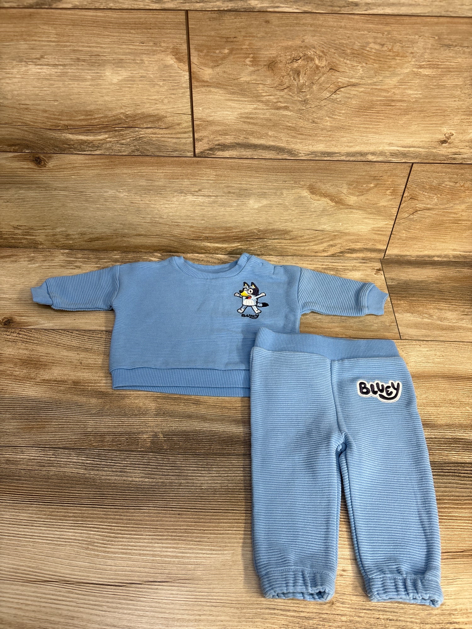 Bluey 2pc Ribbed Sweatshirt & Pants Set Blue sz 0/3m