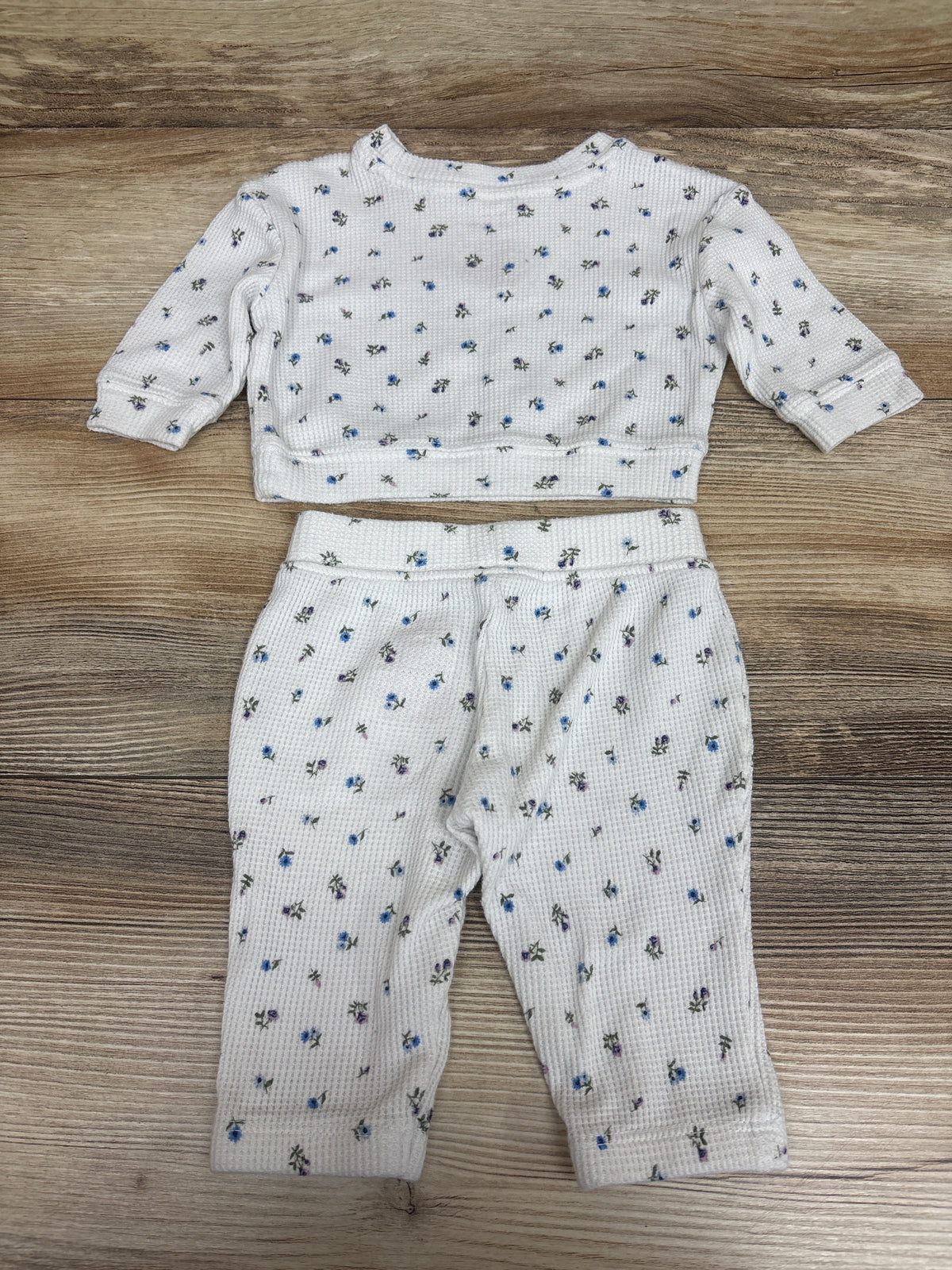 Cat & Jack 2pc Waffle Knit Shirt & Pants Set White sz Newborn