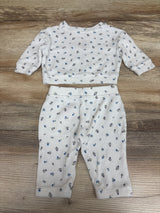 Cat & Jack 2pc Waffle Knit Shirt & Pants Set White sz Newborn